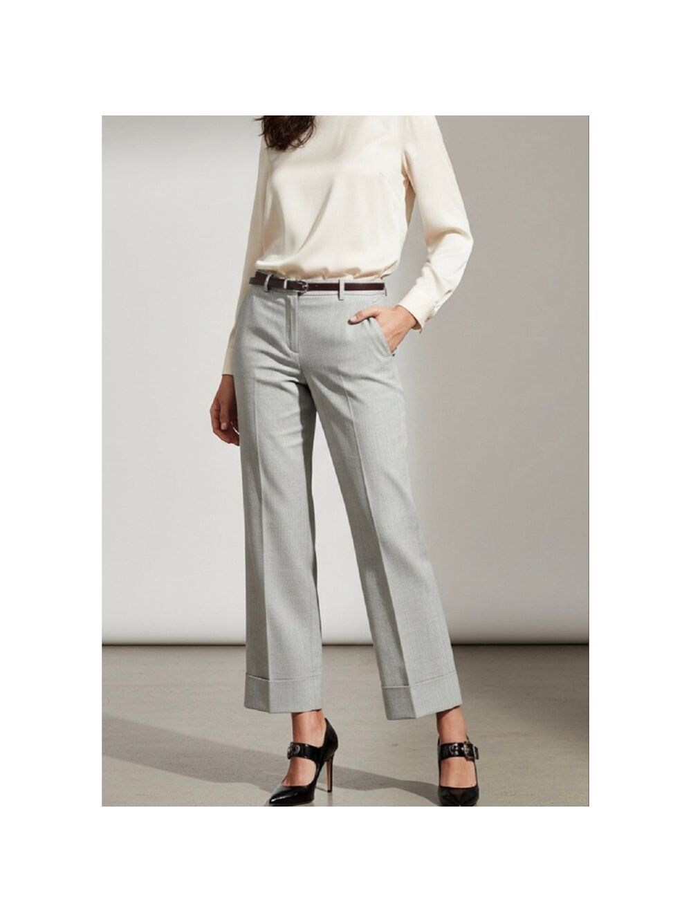 Worthington Light Gray Modern Fit Trousers Size 14